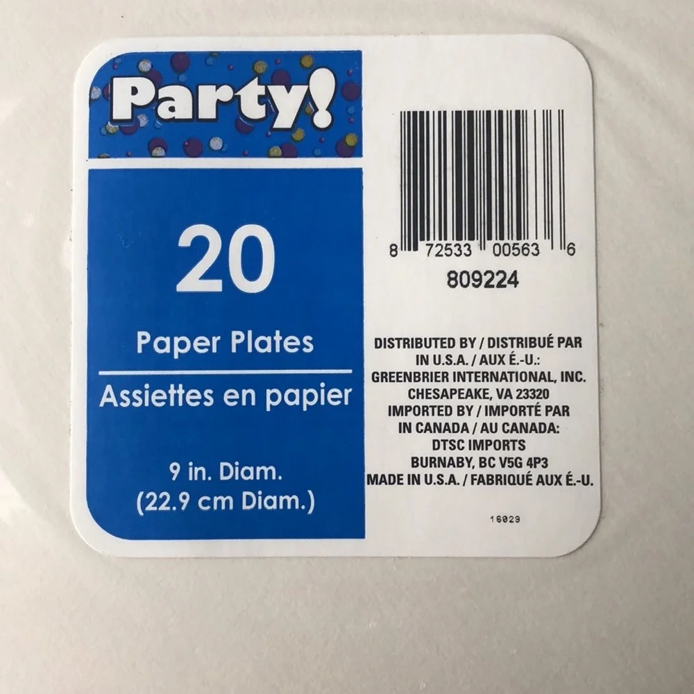Light Pink Paper Plate